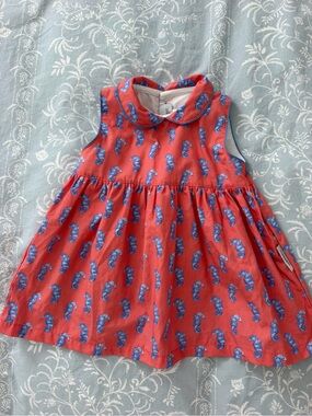 Nantucket Kids Coral Seahorse Print Sleeveless Dress